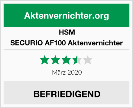 HSM SECURIO AF100 Aktenvernichter Test